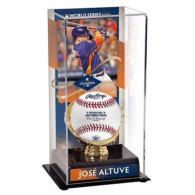 Vitrine sublimée avec image de José Altuve, des Astros de Houston, champions des Séries mondiales 2022