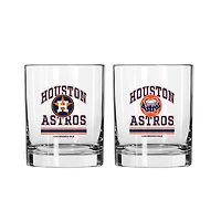 Ensemble de deux verres Logo Brands Houston Astros de 35 cl (12 oz) avec logos actuels et anciens