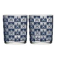 Logo Brands Houston Astros Two-Pack 12oz. Gridiron Stained Rocks Glass Set