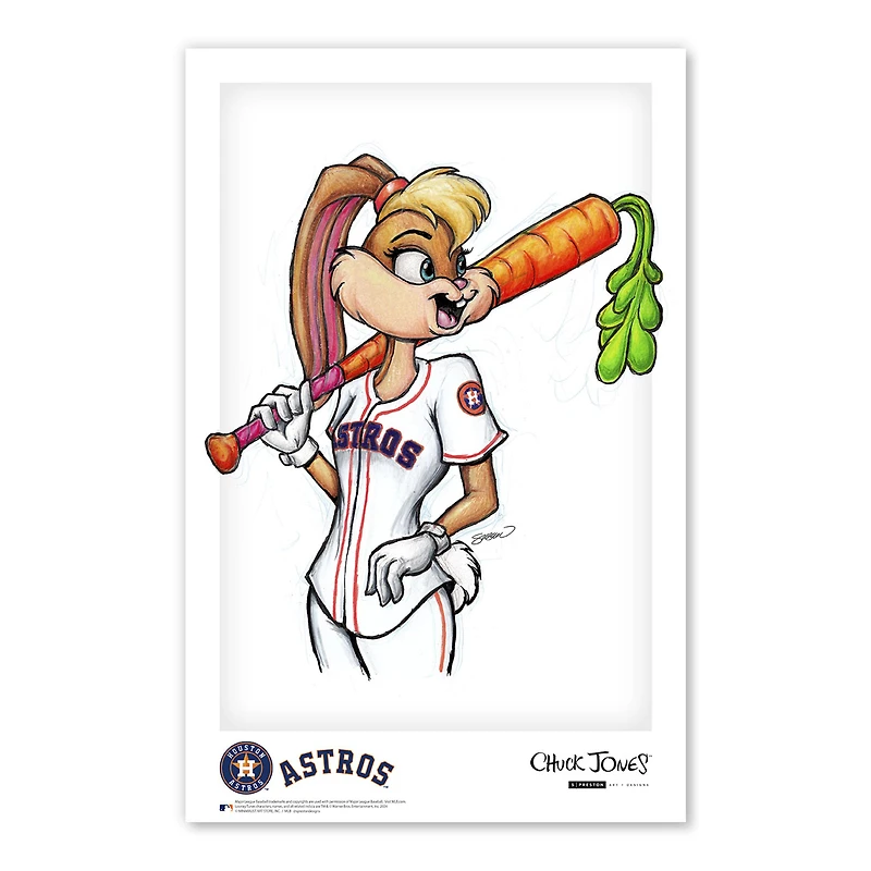 Affiche imprimée Looney Tunes de Lola Bunny Houston Astros 11" x 17"