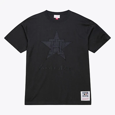 T-shirt noir Mitchell & Ness Houston Astros Cooperstown Collection Phantom pour homme