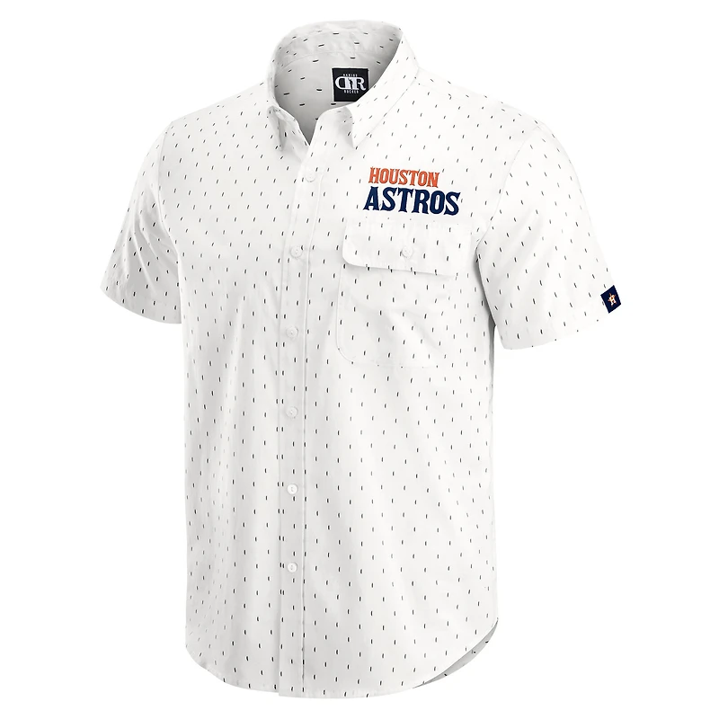 Men's Darius Rucker Collection by Fanatics  Cream Houston Astros Printed Button-Down Shirt