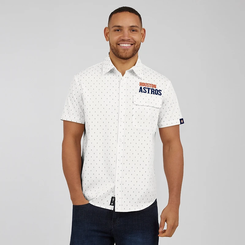 Men's Darius Rucker Collection by Fanatics  Cream Houston Astros Printed Button-Down Shirt