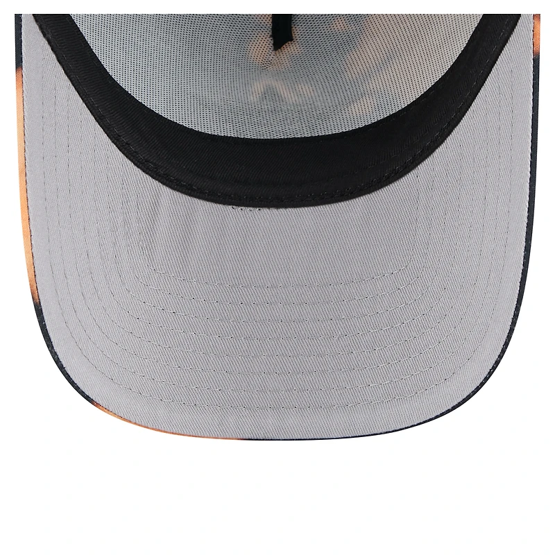 Men's New Era  Black Houston Astros Bleached A-Frame 9FORTY Adjustable Hat