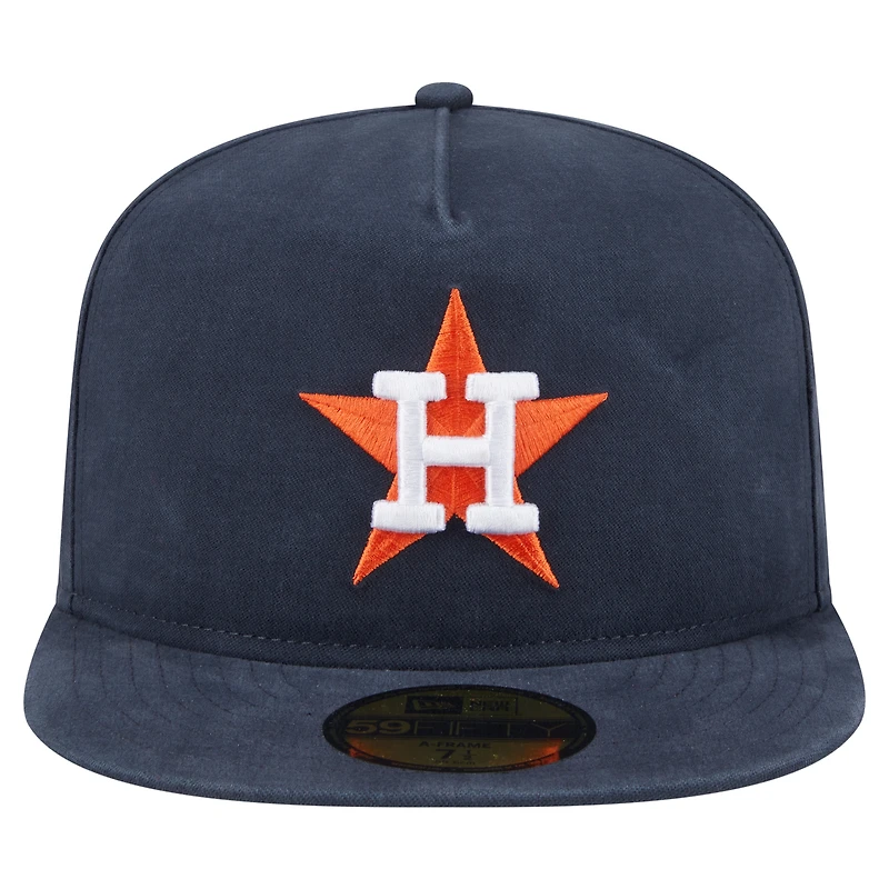 Casquette ajustée New Era 59FIFTY bleu marine Houston Astros Championship Side Flag pour homme