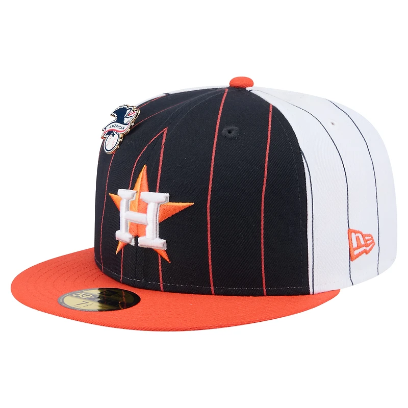 Casquette ajustée 59FIFTY à rayures fines bleu marine des Houston Astros de New Era pour homme