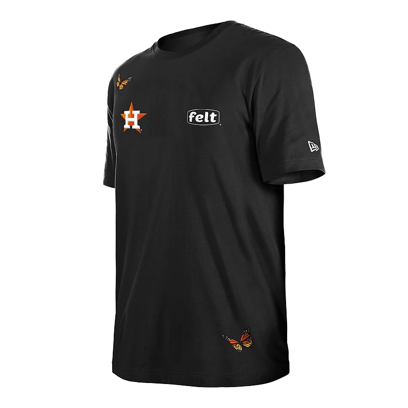 T-shirt noir pour homme New Era x Felt Houston Astros