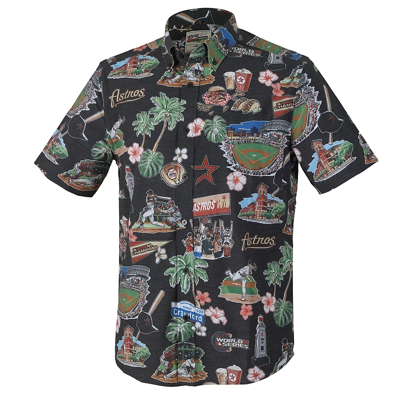 Men's Reyn Spooner  Black Houston Astros Scenic Tri-Blend Button-Down Shirt