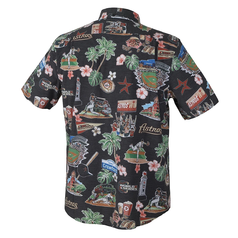 Men's Reyn Spooner  Black Houston Astros Scenic Tri-Blend Button-Down Shirt