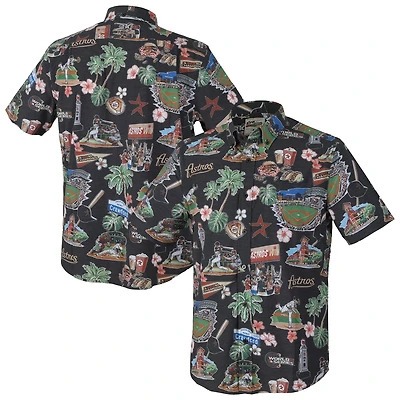 Chemise boutonnée noire à trois boutons pour homme Reyn Spooner des Astros de Houston