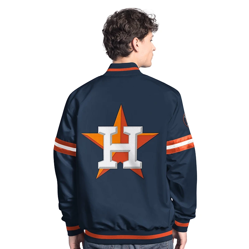 Veste universitaire à boutons-pression Starter pour homme Houston Astros Scout Navy