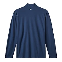 Men's TravisMathew  Navy Houston Astros Time to Tailgate Tri-Blend Quarter-Zip Pullover