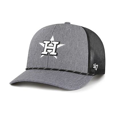 Men's '47 Charcoal Houston Astros Carbon Rope Trucker Adjustable Hat