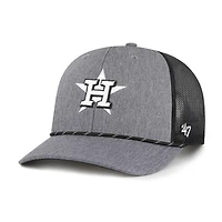 Men's '47 Charcoal Houston Astros Carbon Rope Trucker Adjustable Hat
