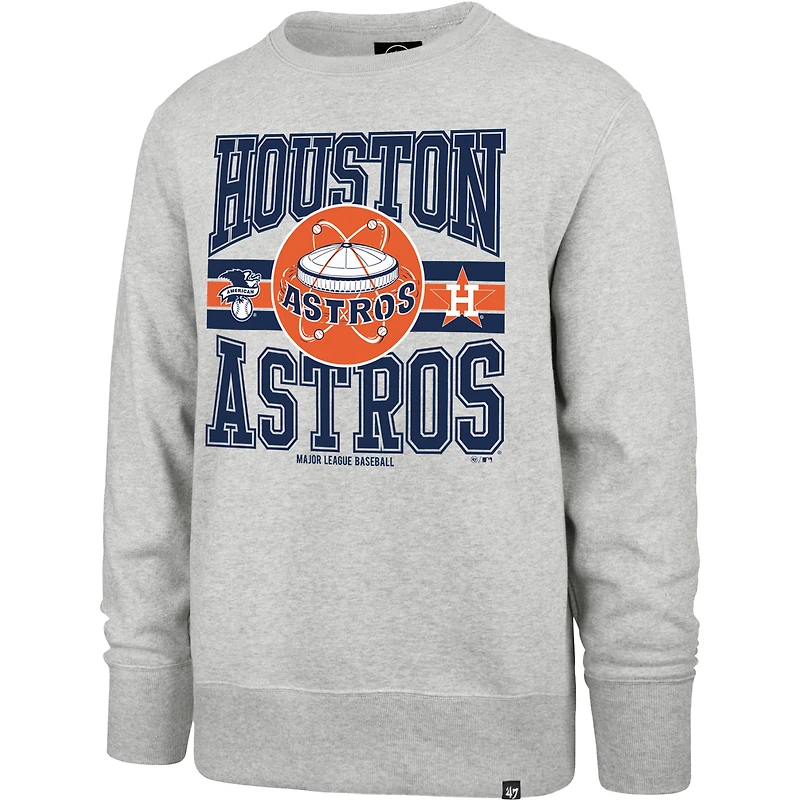Men's '47 Gray Houston Astros Letters Headline Pullover Sweatshirt