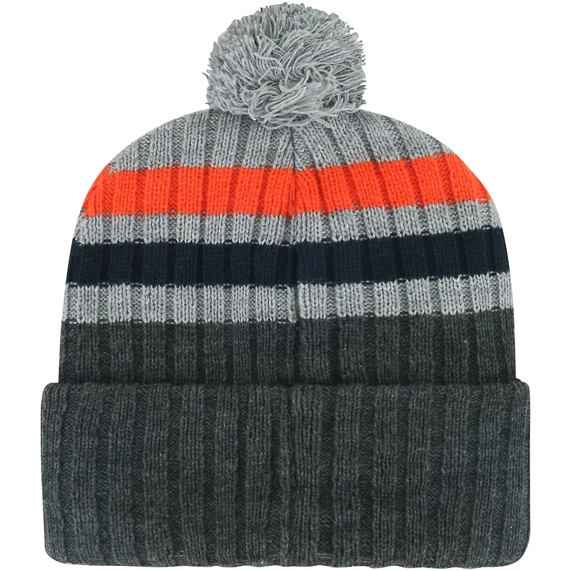 Bonnet en tricot à revers pile '47 Houston Astros gris pour hommes avec pompon