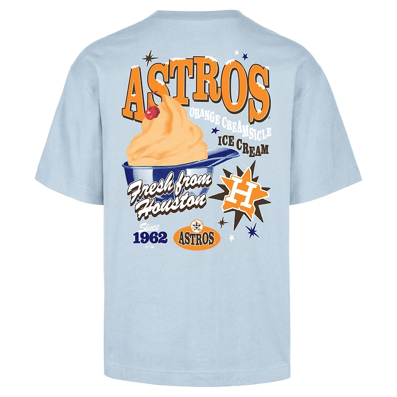 Men's '47 Light Blue Houston Astros Ice Cream Parlor Foundation T-Shirt