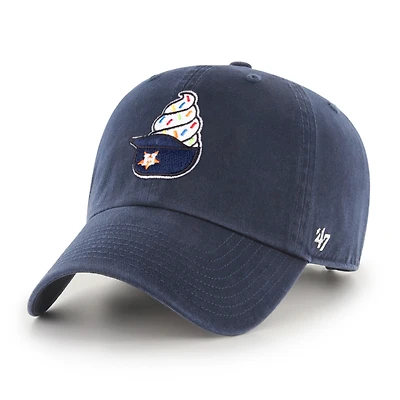 Men's '47 Navy Houston Astros Ice Cream Helmet Clean Up Adjustable Hat
