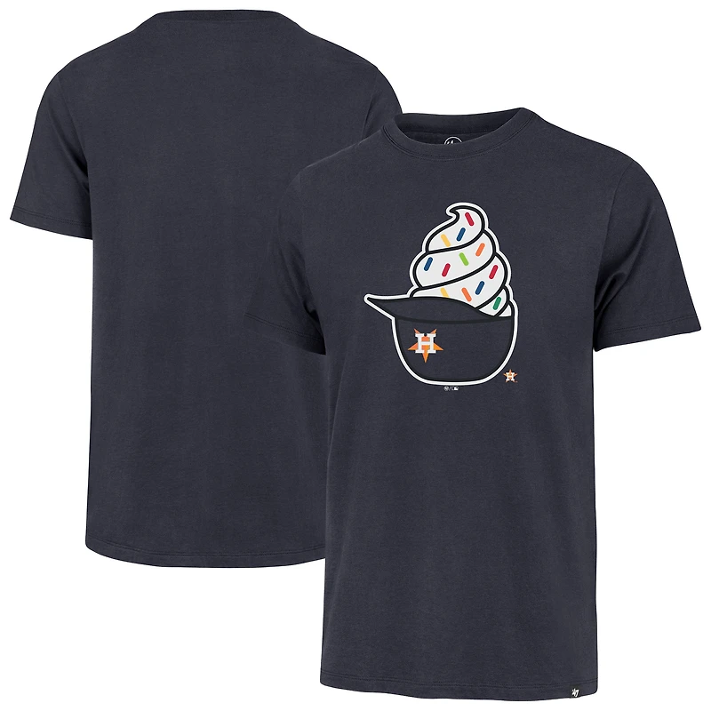 Men's '47 Navy Houston Astros Ice Cream Helmet Franklin T-Shirt