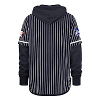Men's '47  Navy Houston Astros Pinstripe Double Header Pullover Hoodie
