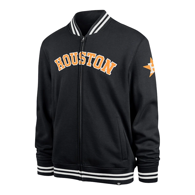 Men's '47 Navy Houston Astros Wax Pack Pro Camden Full-Zip Track Jacket