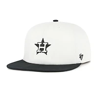 Men's '47 White/Black Houston Astros Foundation Captain Snapback Hat