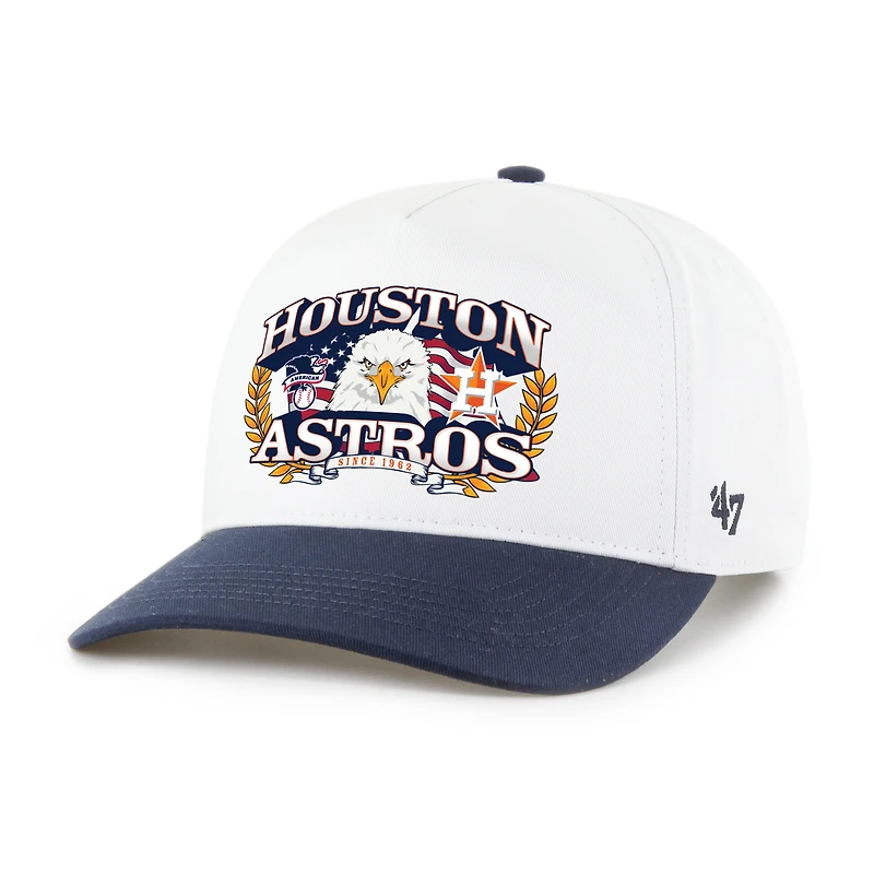 Men's '47 White/Navy Houston Astros Americana Eagle Hitch Adjustable Hat