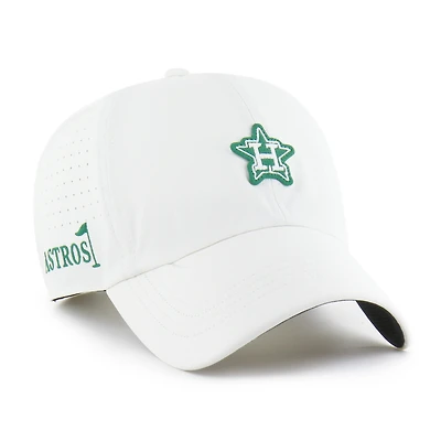 Casquette ajustable Houston Astros Elevated Greens Clean Up blanche pour homme, numéro 47
