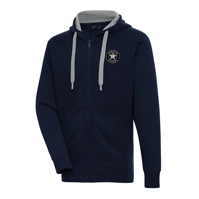Men's Antigua Navy Houston Astros Metallic Victory Full-Zip Hoodie