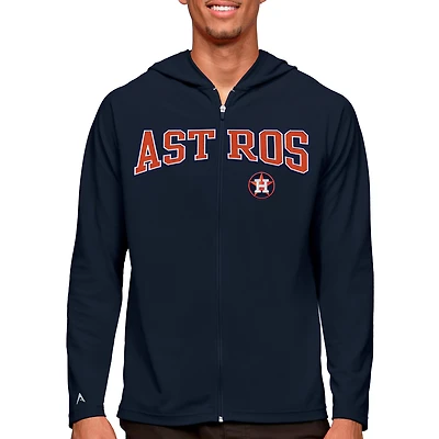 Sweat à capuche entièrement zippé Houston Astros Wordmark Legacy pour homme, bleu marine, Antigua