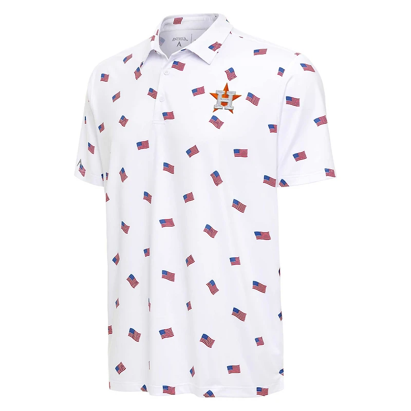Polo Americana des Astros de Houston blanc Antigua pour hommes