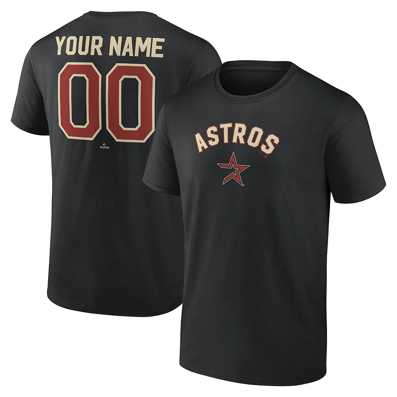 Men's Black Houston Astros Cooperstown Collection Winning Streak Alternate Custom T-Shirt