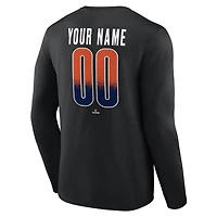 T-shirt à manches longues noir pour homme Houston Astros Home Field Pop personnalisé avec nom et numéro