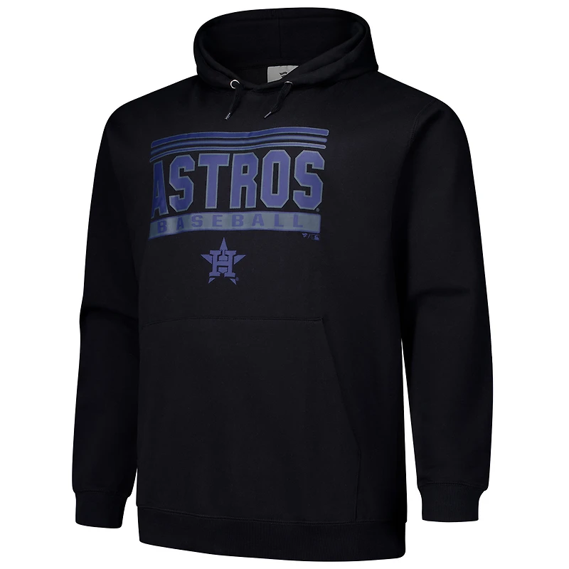 Sweat à capuche noir en polaire Houston Astros Stack pour hommes