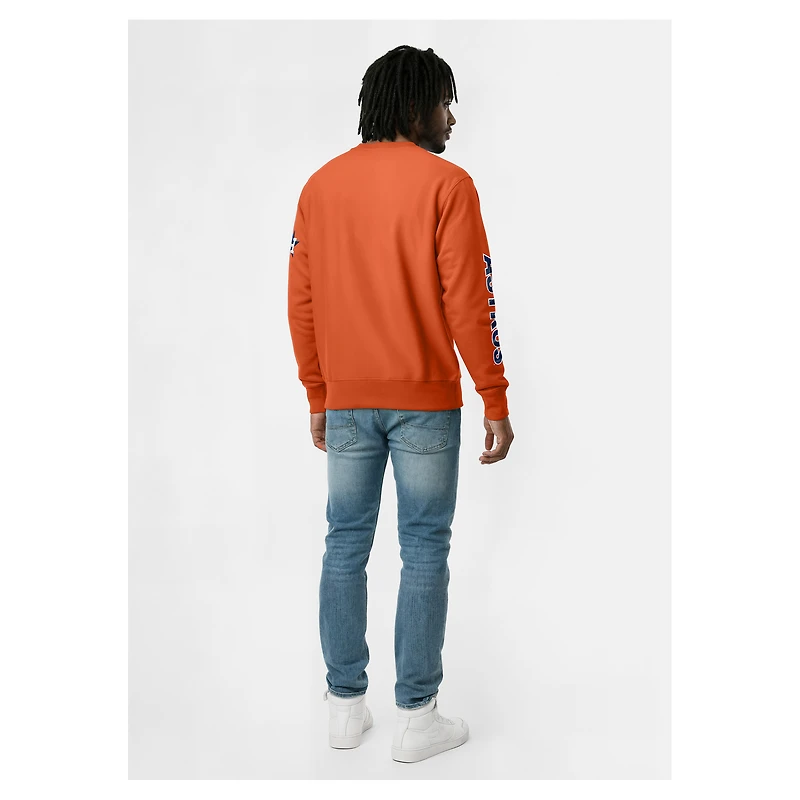Men's Champion  Orange Houston Astros Reverse Weave Chenille Sweatshirt