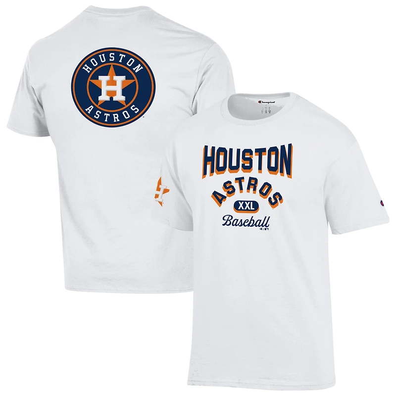 Men's Champion White Houston Astros 3-Hit Jersey T-Shirt