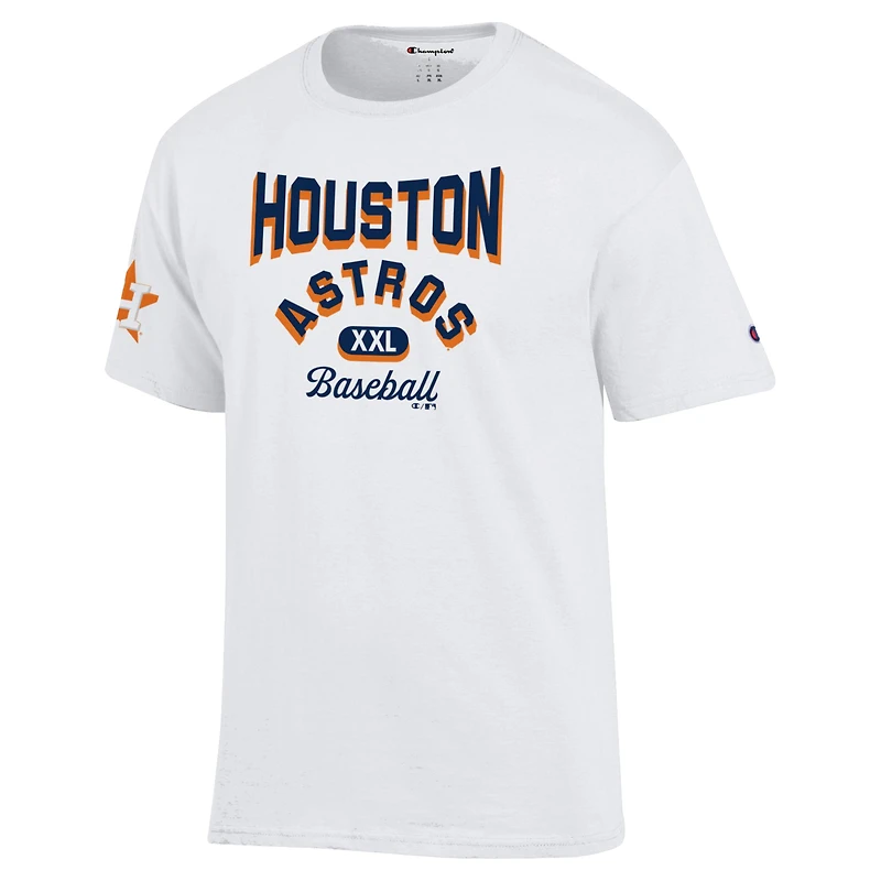 T-shirt blanc Champion Houston Astros 3-Hit Jersey pour homme
