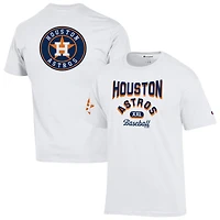 Men's Champion White Houston Astros 3-Hit Jersey T-Shirt