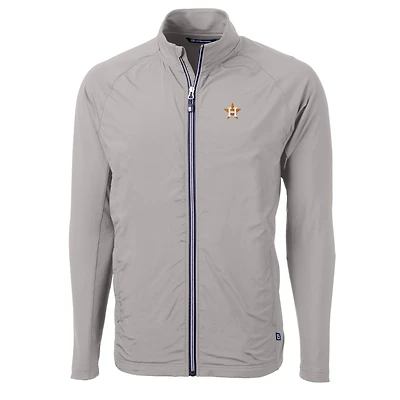 Men's Cutter & Buck Gray Houston Astros Big Tall Adapt Eco Knit Full-Zip Jacket