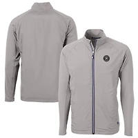 Veste hybride en tricot écologique recyclé Adapt Big & Tall pour homme, coupe-vent et gris des Astros de Houston, coupe raglan, entièrement zippée