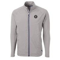 Men's Cutter & Buck Gray Houston Astros Big Tall Adapt Eco Knit Hybrid Recycled Raglan Full-Zip Jacket
