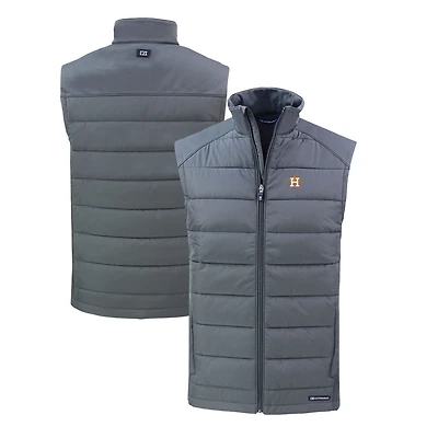 Men's Cutter & Buck Gray Houston Astros Evoke Hybrid Eco Softshell Recycled Full-Zip Vest