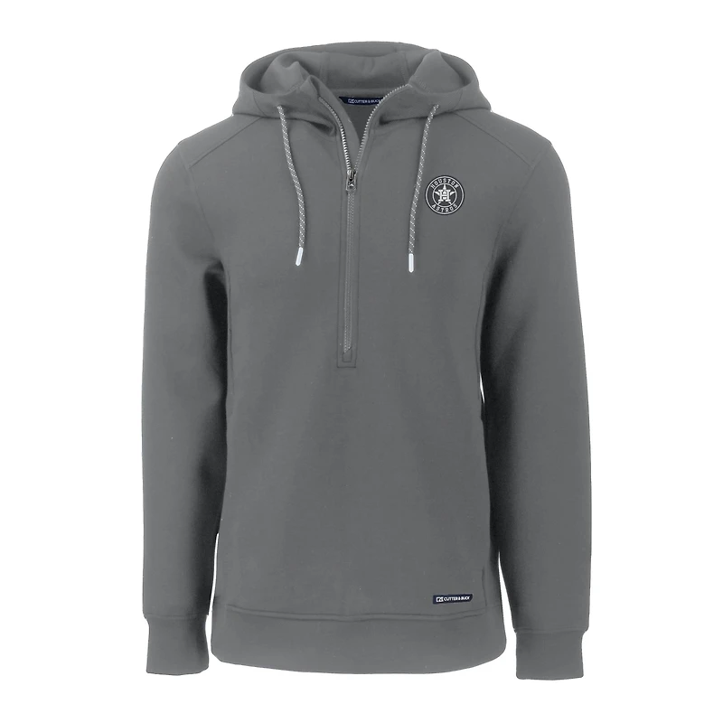Men's Cutter & Buck Gray Houston Astros Roam Eco Recycled Half-Zip Pullover Hoodie