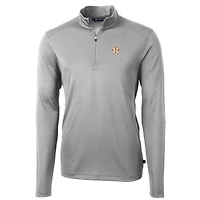 Men's Cutter & Buck  Gray Houston Astros Virtue Eco Pique Recycled Quarter-Zip Pullover Top