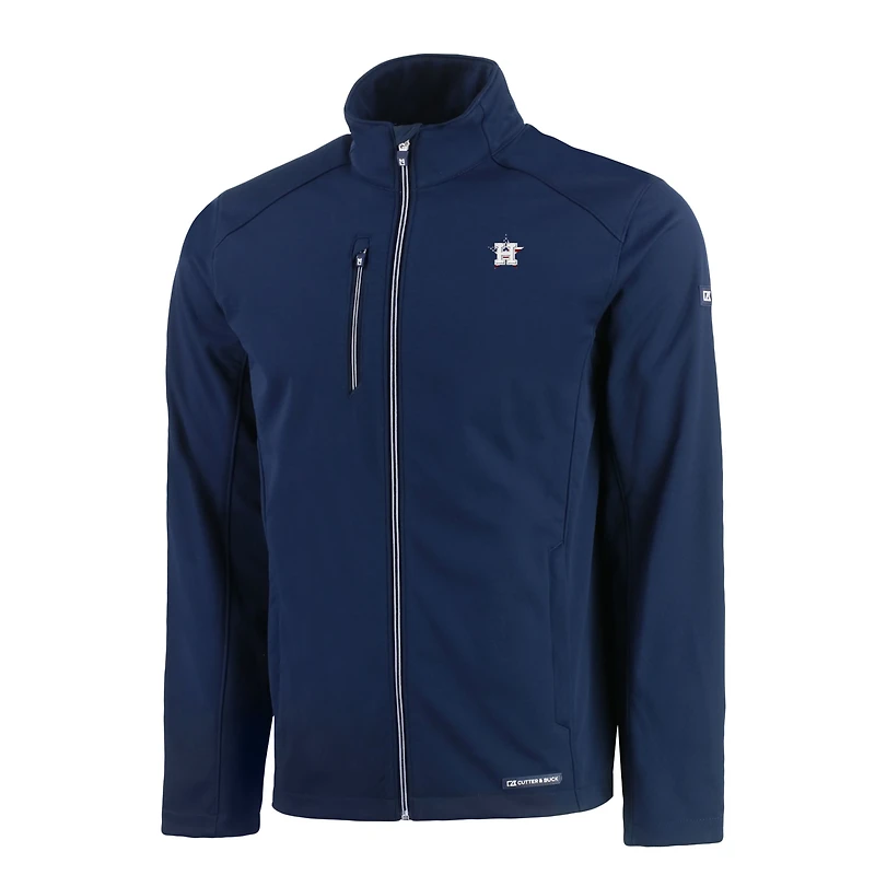 Men's Cutter & Buck  Navy Houston Astros Americana Logo Evoke Eco Softshell Recycled Full-Zip Jacket