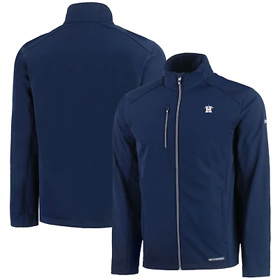 Men's Cutter & Buck  Navy Houston Astros Americana Logo Evoke Eco Softshell Recycled Full-Zip Jacket