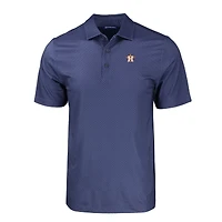Polo extensible recyclé à imprimé géométrique ton sur pour homme, bleu marine, Cutter & Buck, Houston Astros, taille grande et