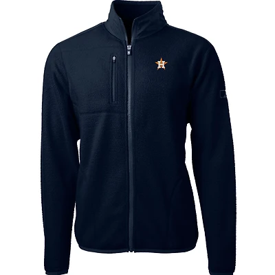 Veste polaire entièrement zippée en sherpa écologique Cascade des Astros de Houston pour homme, Cutter & Buck, bleu marine