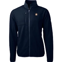 Veste polaire entièrement zippée en sherpa écologique Cascade des Astros de Houston pour homme, Cutter & Buck, bleu marine