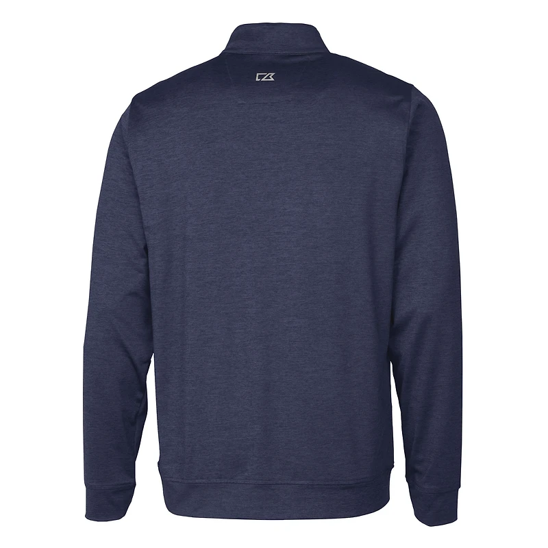 Men's Cutter & Buck  Navy Houston Astros Stealth Heathered Quarter-Zip Pullover Top